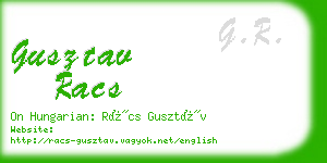 gusztav racs business card